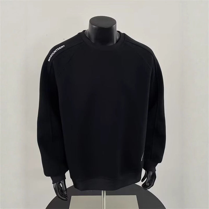Herren Modischer Sweatshirt mit Schulter-Patch-Design Drune