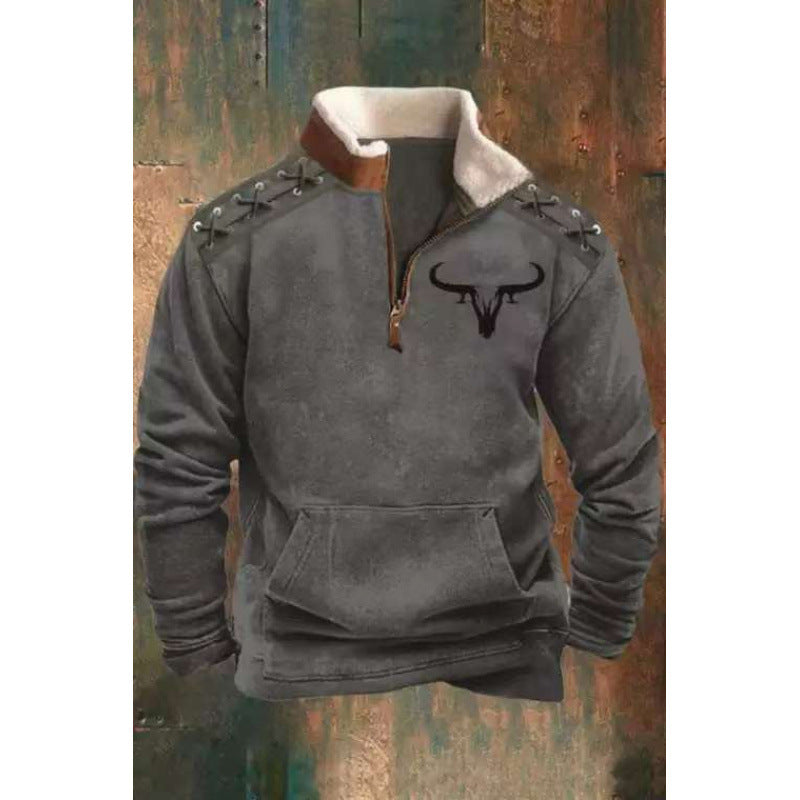Herren Modischer Hoodie mit Kapuze und maritimem Druck Drune