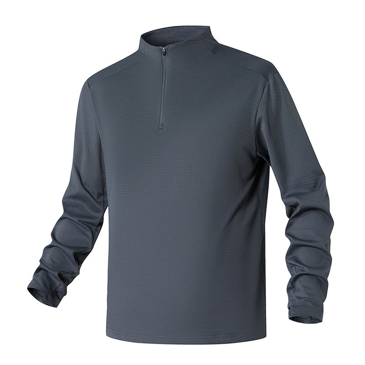 Herren Atmungsaktives Halfzip-Funktionsshirt mit Stehkragen, Waffelstruktur und schnelltrocknender Mikrofaser Drune
