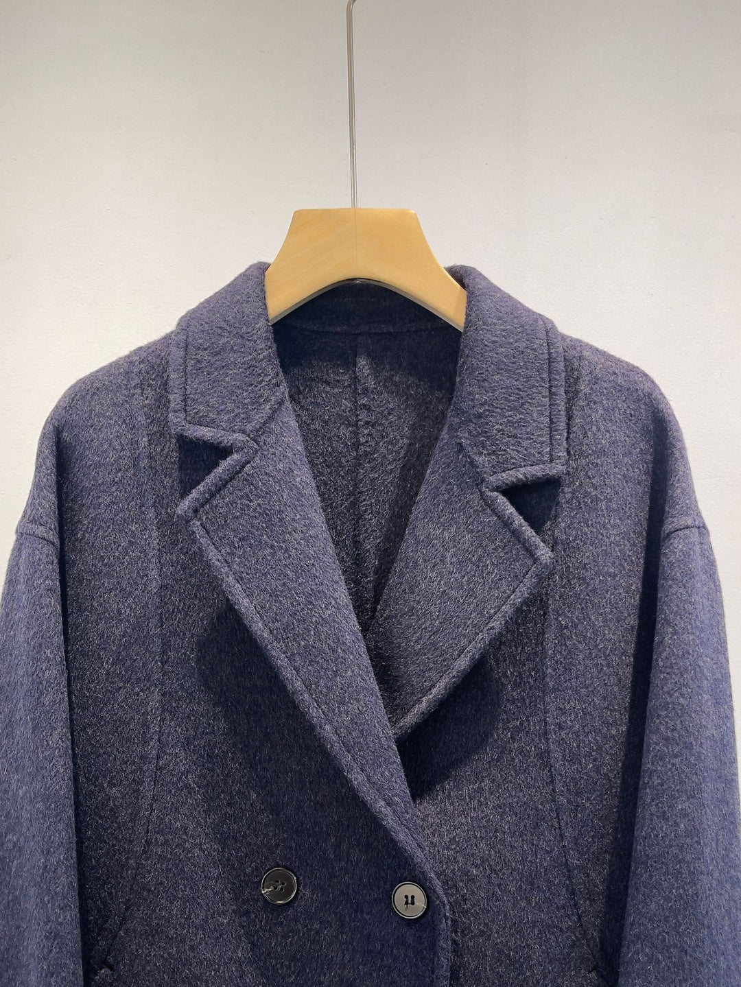 Damen maßgeschneiderter Fleece Doppelreiher Mantel Drune
