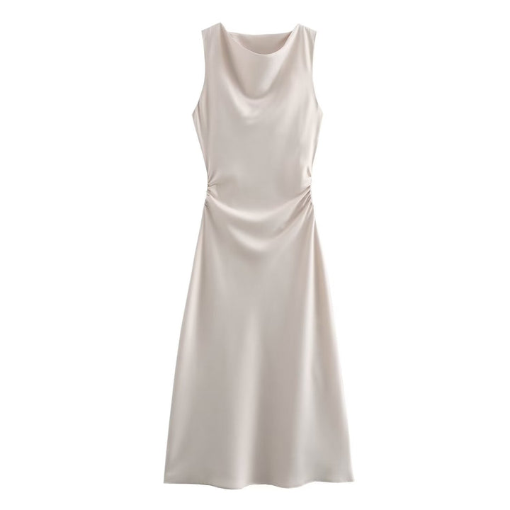 Damen elegantes Sommerkleid mit fließendem Schnitt und charmanten Rüschendetails Drune