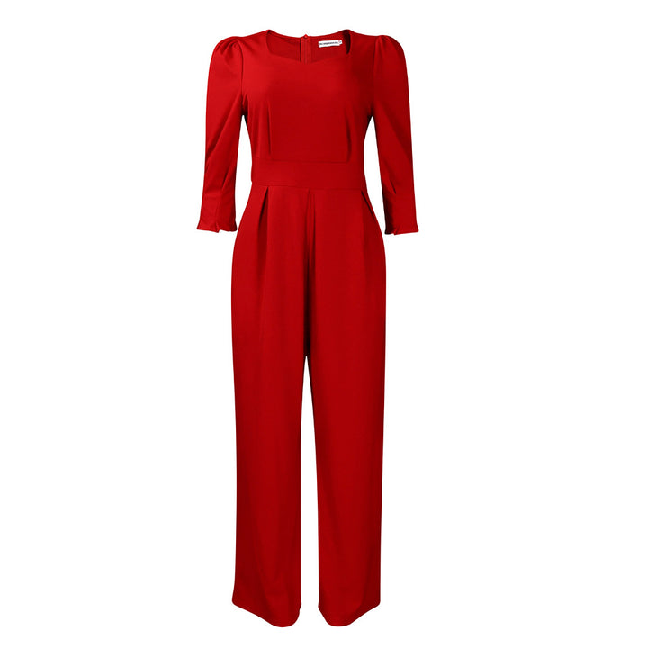 Damen eleganter Jumpsuit mit schickem V-Ausschnitt und tailliertem Schnitt Drune