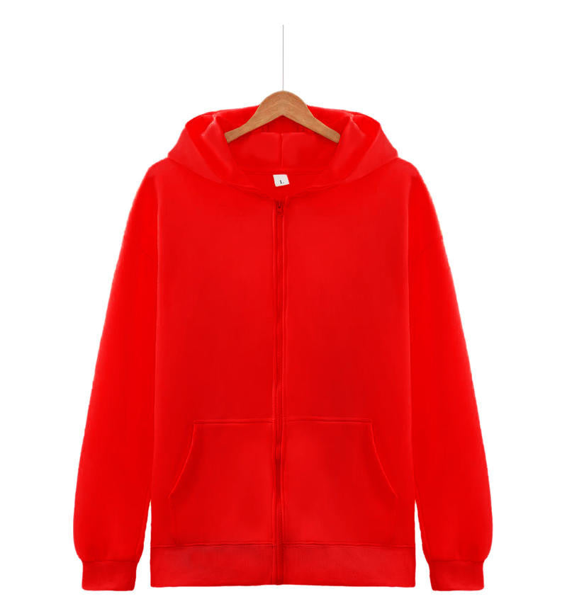 Unisex nan leichter Reißverschluss-Hoodie mit innen angerautem French-Terry, flachen Nähten und Kängurutaschen Drune