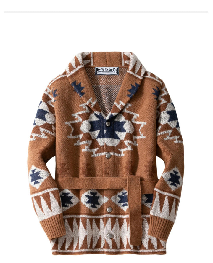Drune | Herrenpullover-Cardigan im amerikanischen Retro-Stil