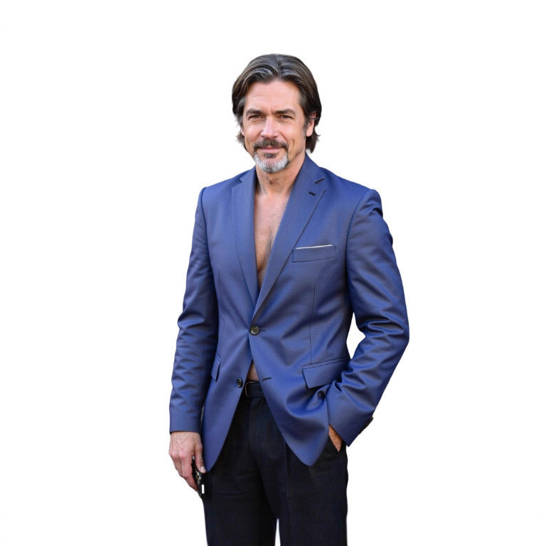 Herren nan taillierter Business-Blazer aus Stretchgewebe mit Brusttasche und schlanker Silhouette Drune