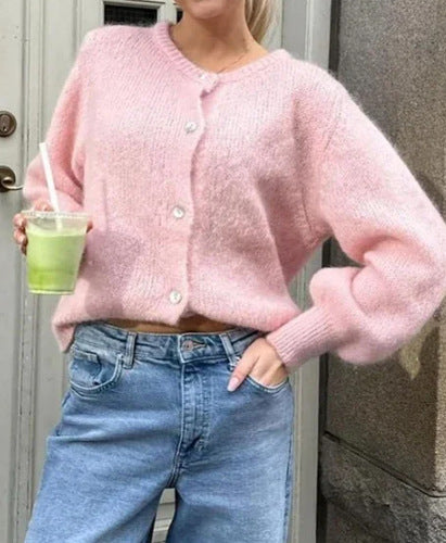 Damen kuscheliger Cardigan aus weichem Mohair Drune