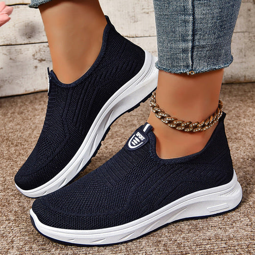 Damen Atmungsaktive Slip-On Sneakers mit elastischem Einsatz und dämpfender Sohle Drune