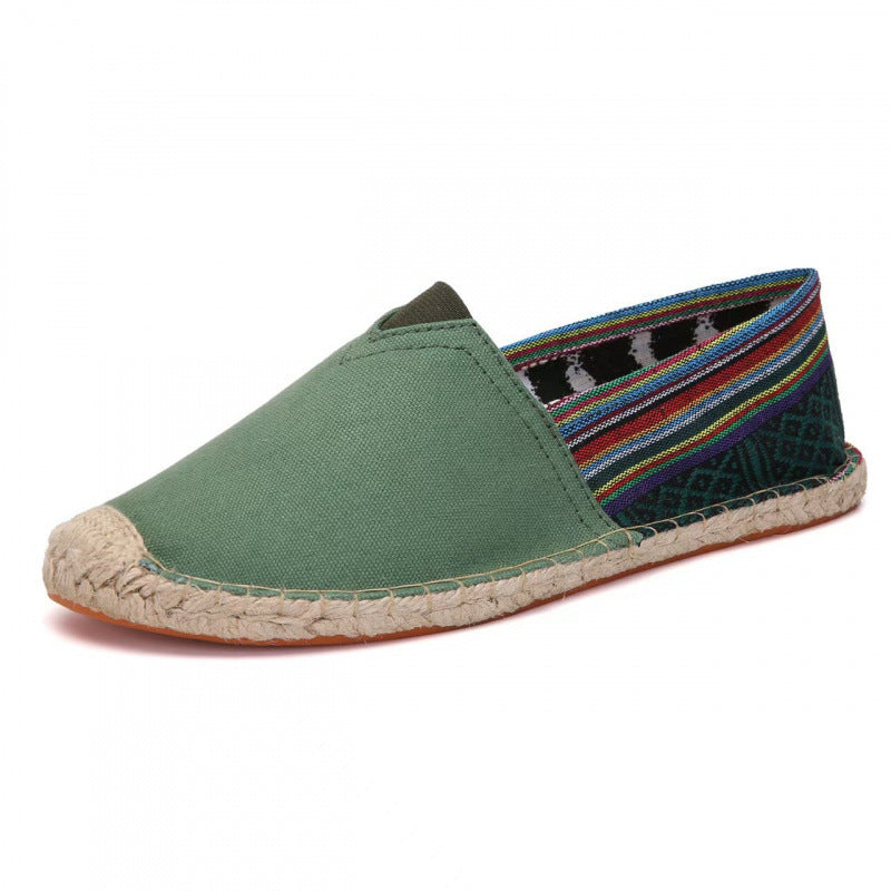 Damen Espadrilles-Slipper aus Canvas mit gewebtem Fersenbereich und geflochtener Jute-Sohle Drune
