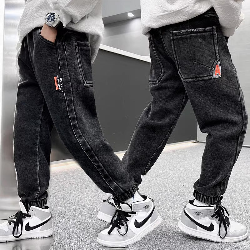 Herren lässige Fleece-Jeans mit wärmendem Innenfutter Drune