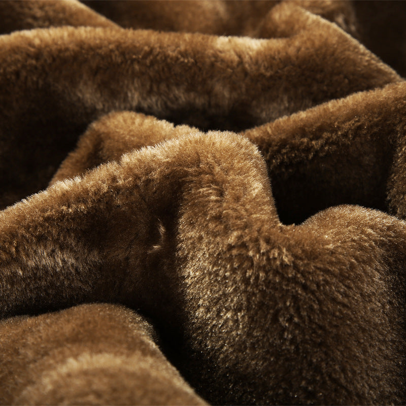 Herren Fliegerjacke mit Teddyfell-Futter und Lammfell-Optik Drune