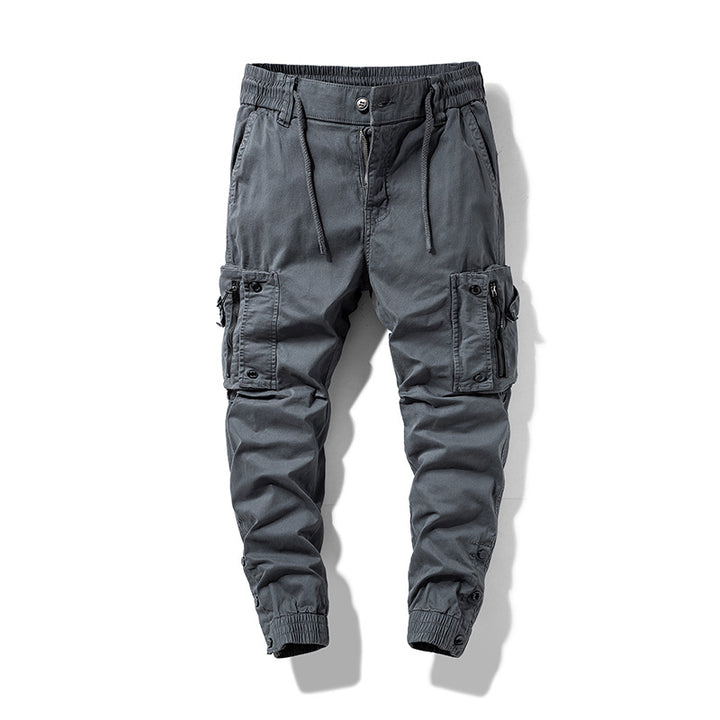 Herren Multifunktionale Cargo-Jogginghose mit Tunnelzugbund, Reißverschluss‑Taschen und verstellbaren Knöchelbündchen Drune