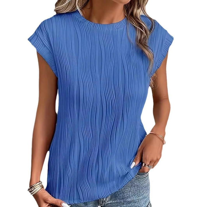 Damen lässiges Plissee-Shirt mit modischem Schnitt und legerem Look Drune