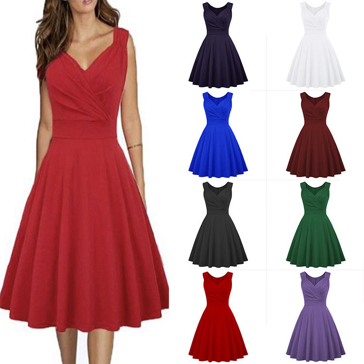 Damen A-Linien Kleid mit elegantem Wickeldesign und taillierter Silhouette Drune