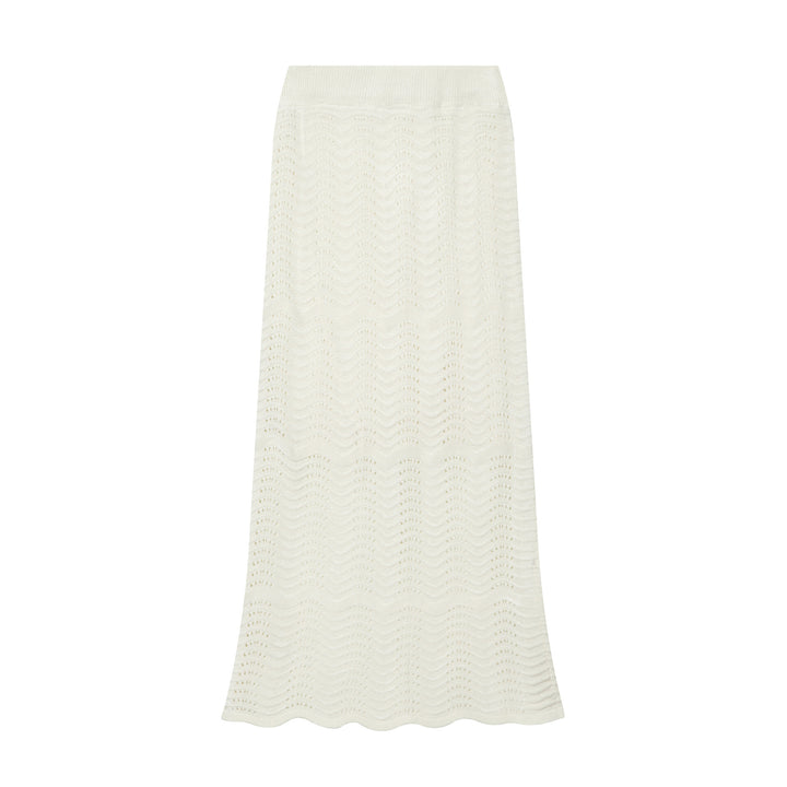 Damen Zweiteiliges gehäkeltes Strickset mit V‑Ausschnitt und Midirock Drune
