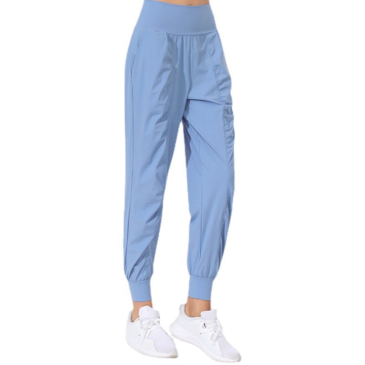 Damen Leichte Sportliche Jogginghose mit hohem Bund und elastischen Bündchen Drune