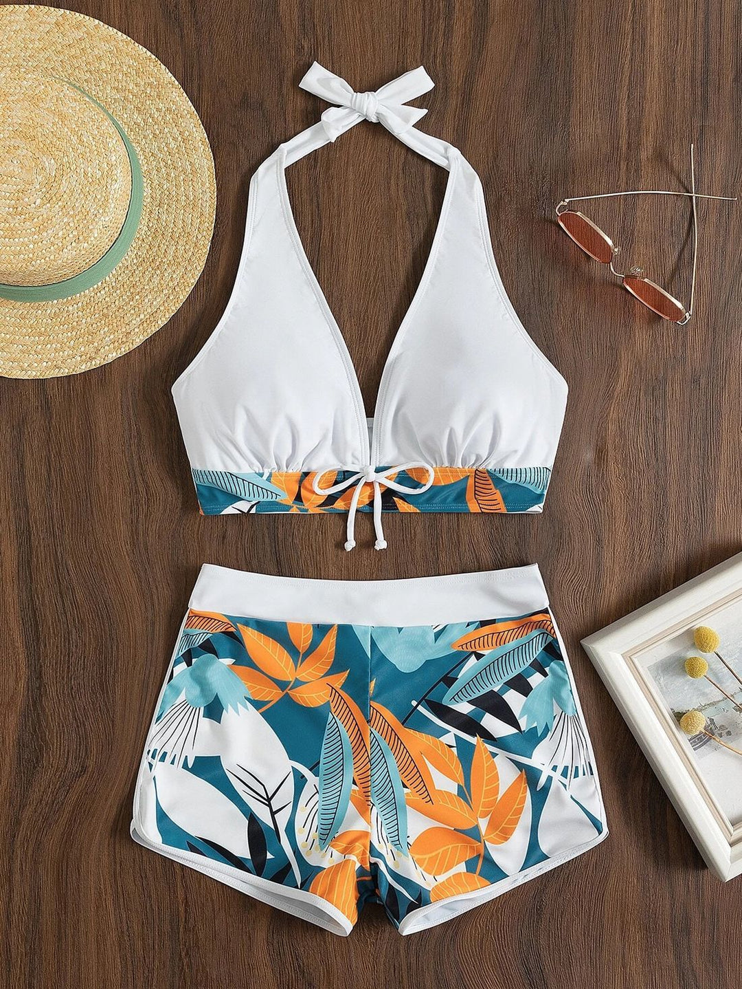 Damen Sportliches Bikiniset mit floralem Design Drune