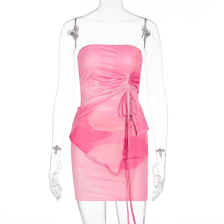 Damen Mini-Kleid mit asymmetrischem Schnitt und Raffungsdetails Drune