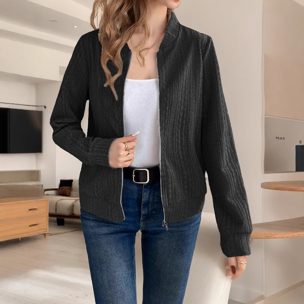 Damen Strickjacke mit Reißverschluss und strukturiertem Design Drune