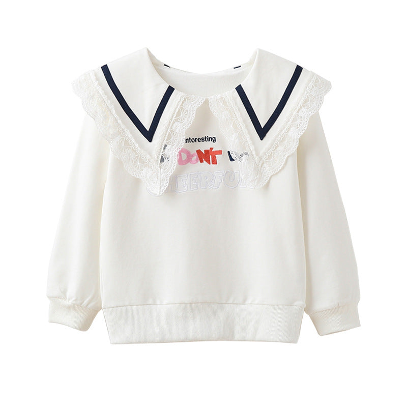Damen Sweatshirt mit Spitzenkragen Drune