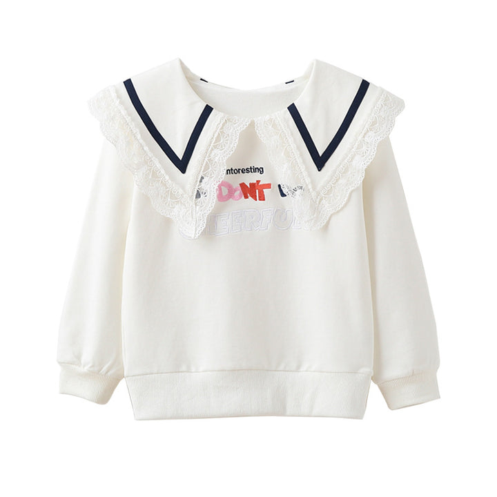Damen Sweatshirt mit Spitzenkragen Drune