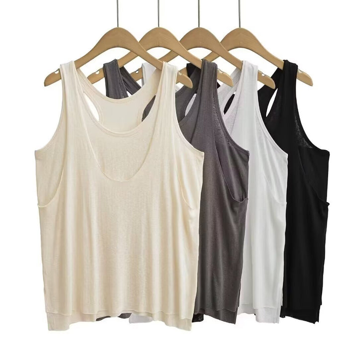 Damen sportliches Tanktop mit asymmetrischem Rückendesign Drune