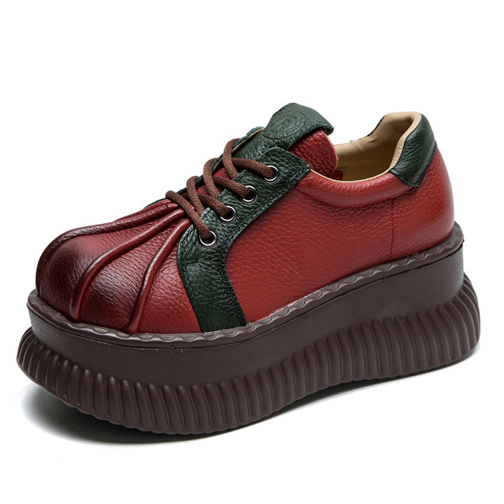 Damen Chunky Plateau-Sneaker aus hochwertigem Leder mit raffinierten Details Drune