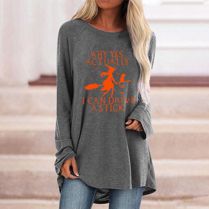 Damen Sweatshirt mit kreativem Halloween-Design und weiten Ärmeln Drune