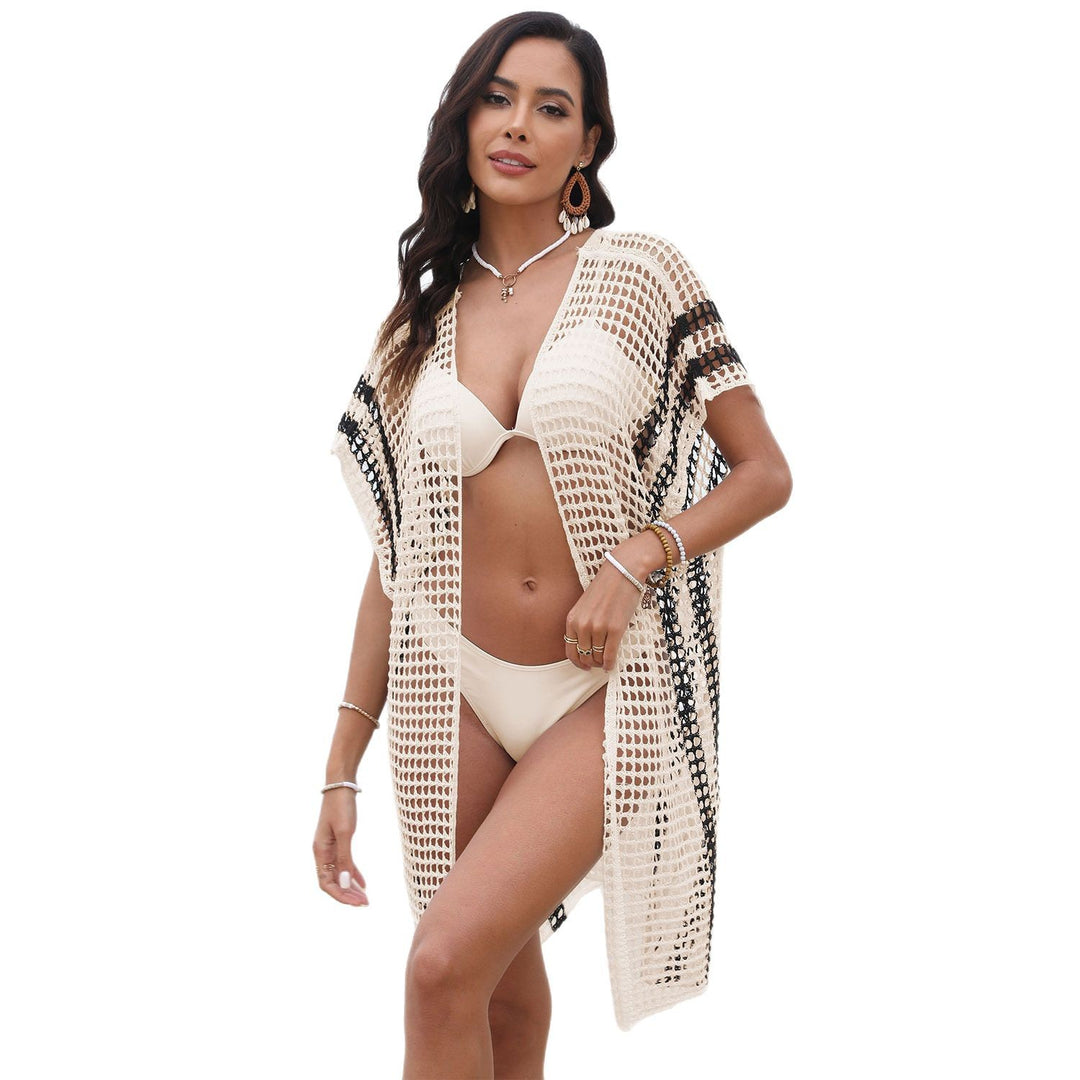 Damen Strickkimono aus luftigem Netzmaterial Drune
