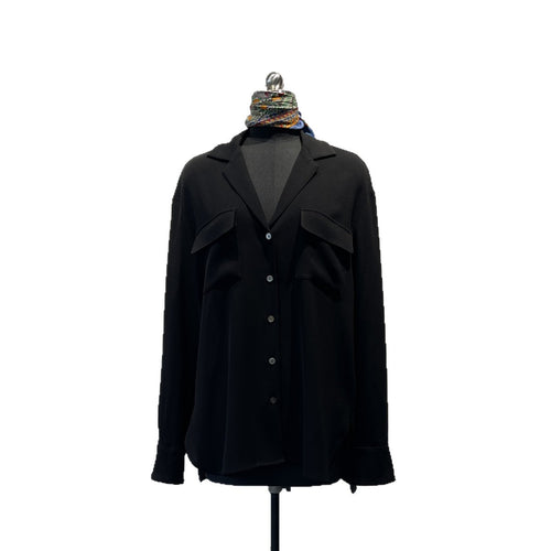 Damen Oversized Taschen Knopf-Up Hemd Drune