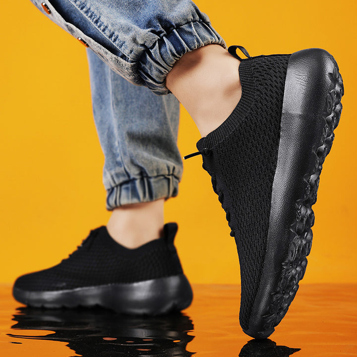 Unisex atmungsaktive Strick‑Slip-On Sneaker mit elastischem Schaft, Zuglasche und gedämpfter Leichtsohle Drune
