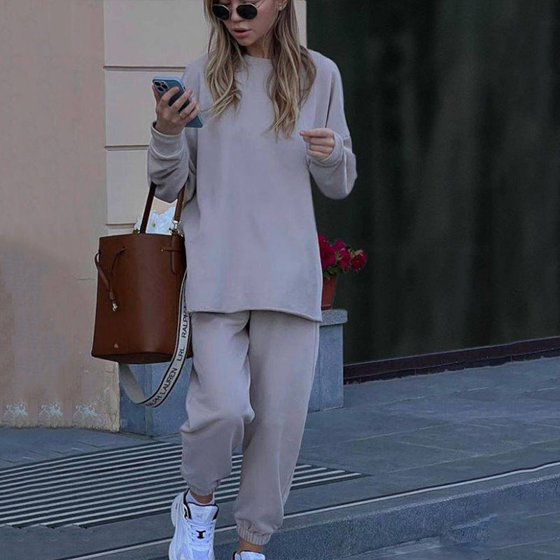 Damen kuscheliges oversized Sweatshirt und Jogginghose Set aus French Terry Drune