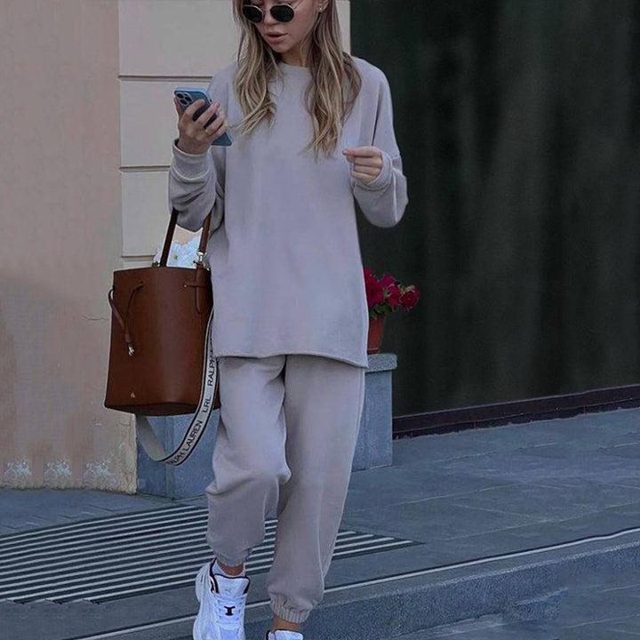 Damen kuscheliges oversized Sweatshirt und Jogginghose Set aus French Terry Drune