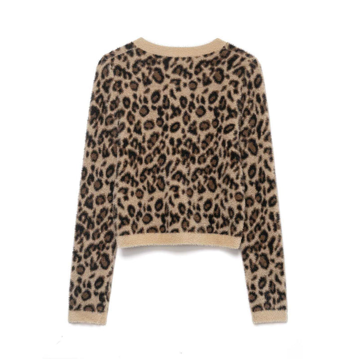 Damen kuscheliger Pullover im Leopardenlook Drune