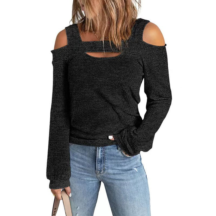 Damen lässiges Langarmshirt mit Cut-Out-Design Drune