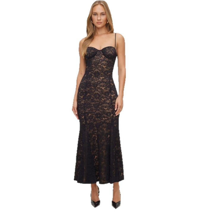 Damen Spitzenkleid mit sanften Konturen und trägerlosem Design Drune