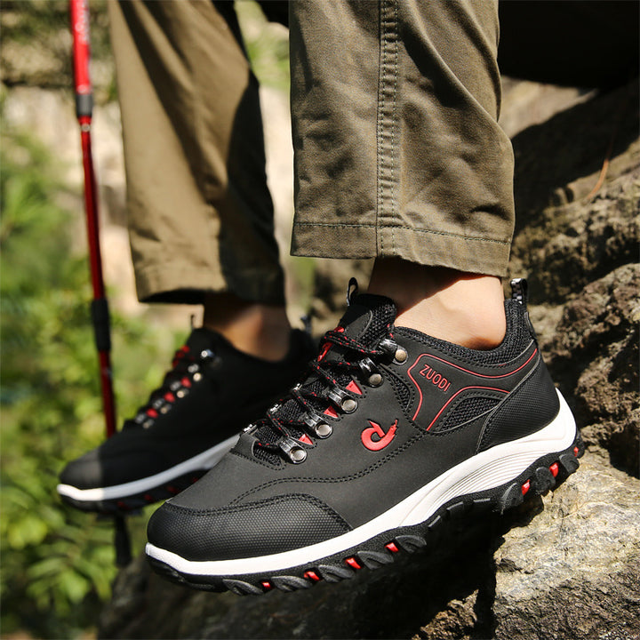 Herren robuste Trail‑Trekking‑Sneaker mit verstärkter Zehenkappe, Metallösen und multidirektionaler Profilsohle Drune