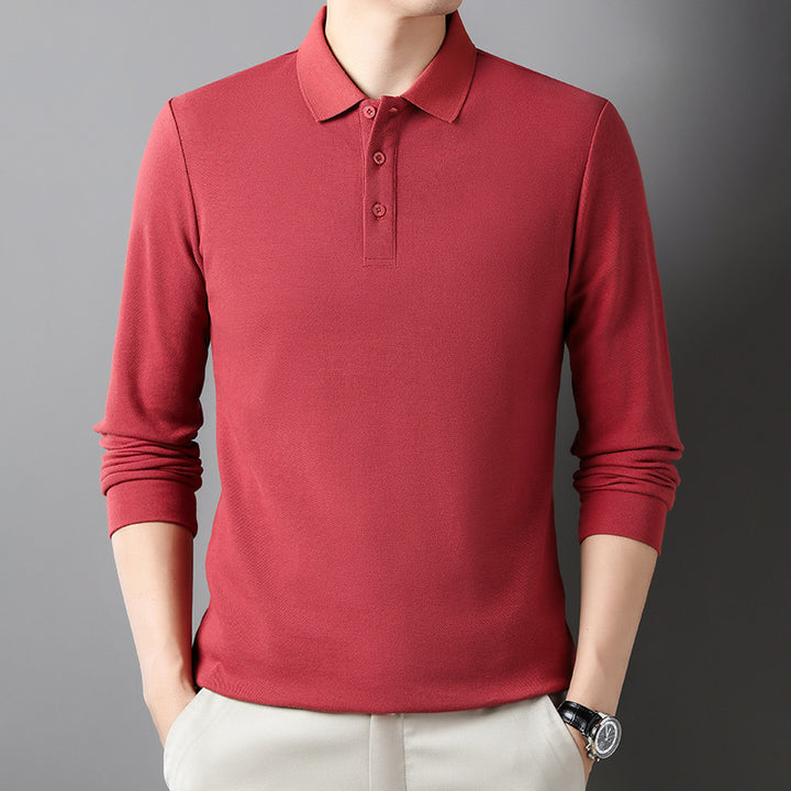 Herren Langarm-Polo mit edler Struktur und bequemer Passform Drune