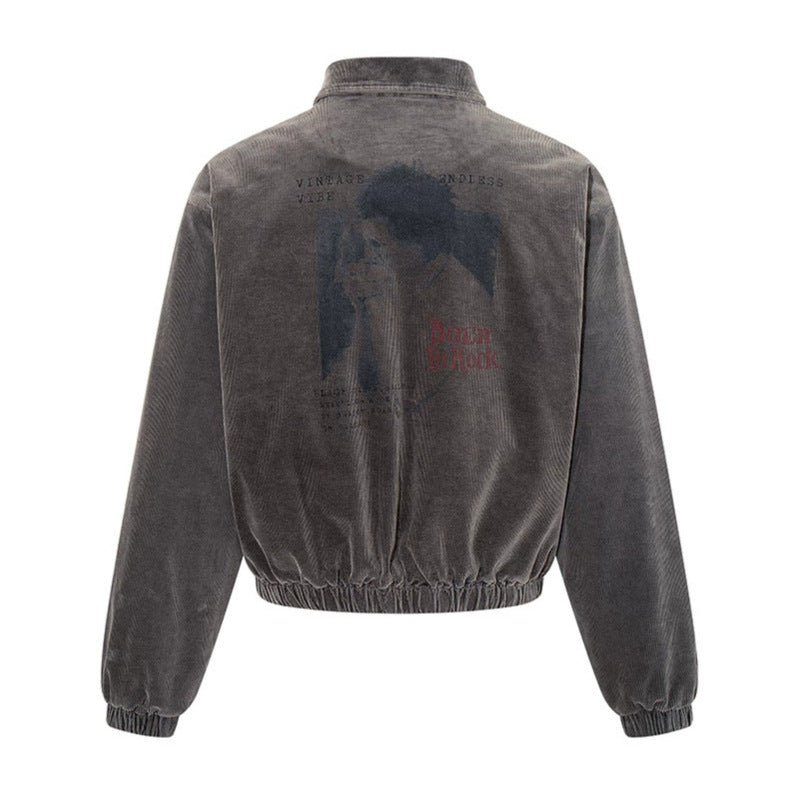 Herren Cord-Blousonjacke mit Reißverschluss, elastischem Saum und Brustpaspel Drune