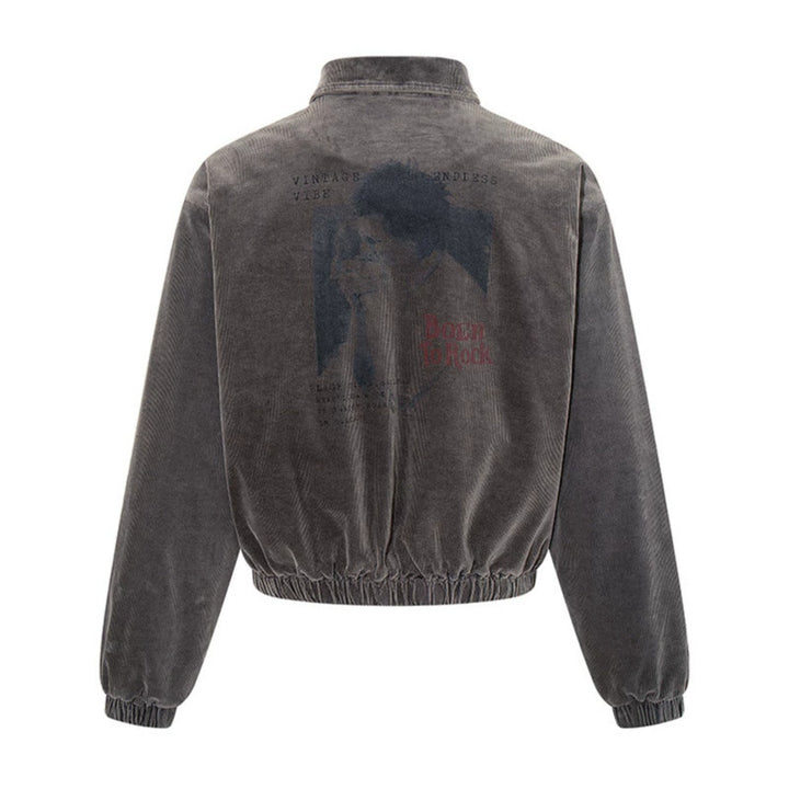 Herren Cord-Blousonjacke mit Reißverschluss, elastischem Saum und Brustpaspel Drune