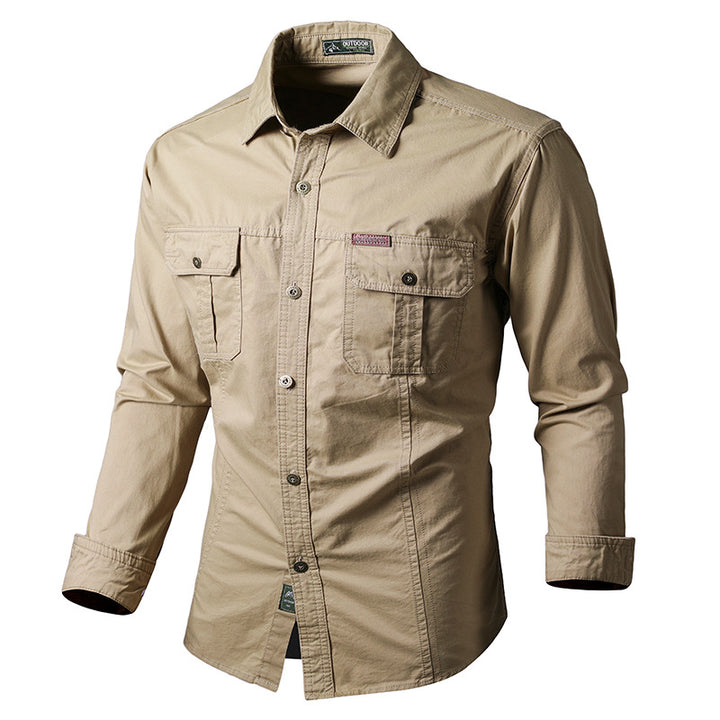 Herren nan leichte Overshirt-Jacke mit Klappbrusttaschen und klassischem Hemdkragen Drune