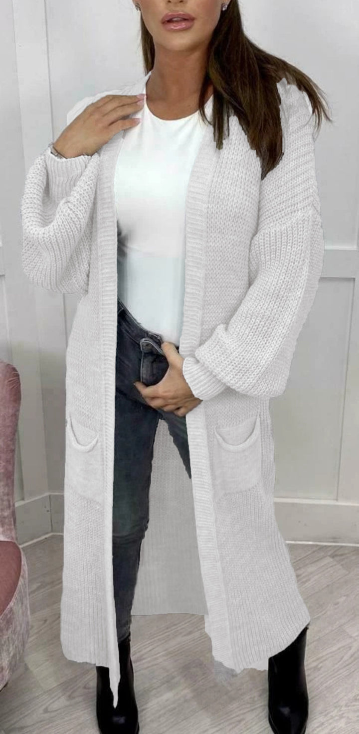 Damen Strickmantel mit tiefen Taschen und modernen Details Drune