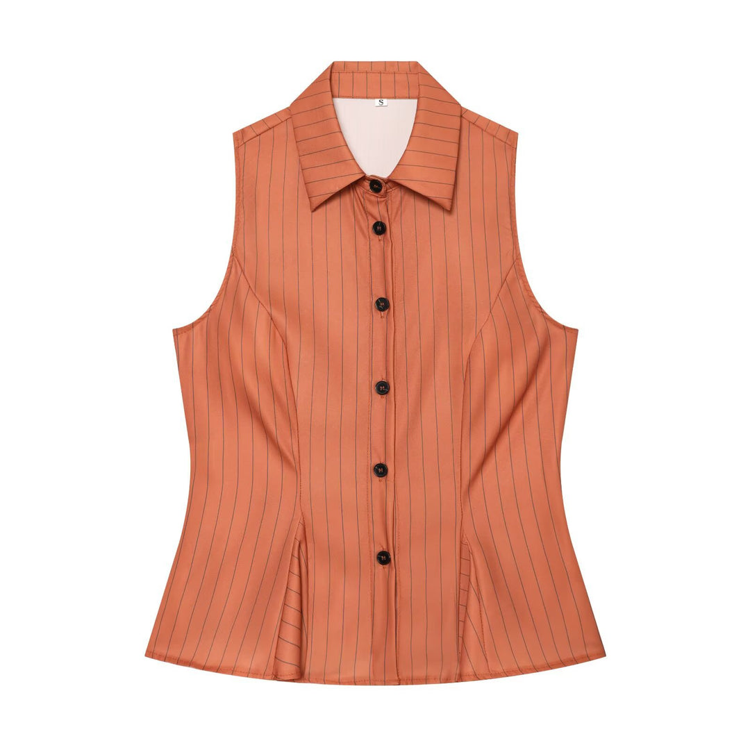 Damen Weite Nadelstreifen‑Hose mit hoher Taille und geradem Bein Drune