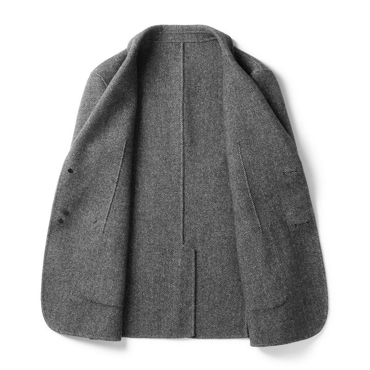 Herren Taillierter Fischgrätmuster Blazer Drune