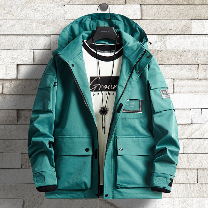 Herren Urbaner Tech-Parka mit Kapuze, Multifunktionstaschen und Thermoisolierung Drune