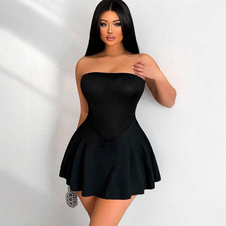 Damen Mini-Kleid mit schulterfreier Silhouette Drune