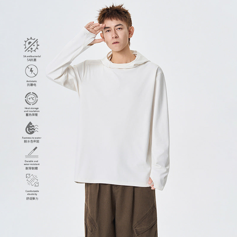 Herren Kapuzenpullover mit hohem Schalkragen aus technischem Stretchjersey Drune