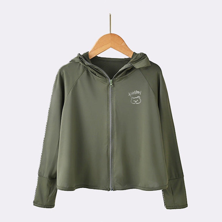 Damen leichte UV-Schutzjacke mit Kapuze und Reißverschluss Drune