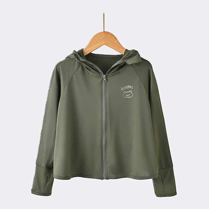 Damen leichte UV-Schutzjacke mit Kapuze und Reißverschluss Drune