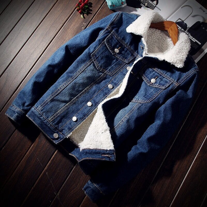 Damen Lässige Denimjacke mit Fleece-Futter Drune