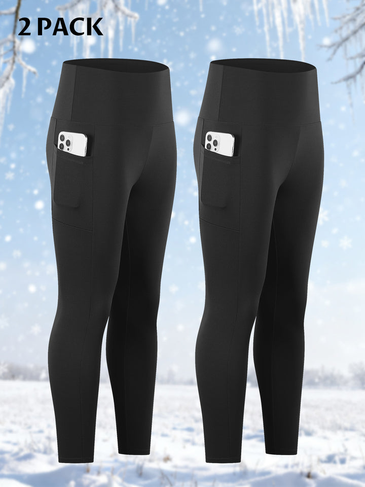 Damen Knöchelhohe Sportleggings mit hohem Bund und seitlicher Smartphone-Tasche Drune